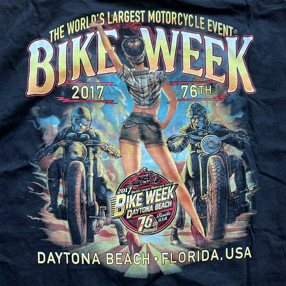 Daytona Beach Bike Week T-Shirt / Pin Up Girl / 2XL / New / Hot Leathers - Picture 2 of 7
